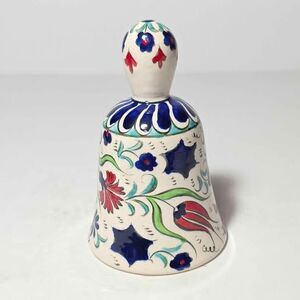 Turkish Pottery Bell Handmade Red Blue